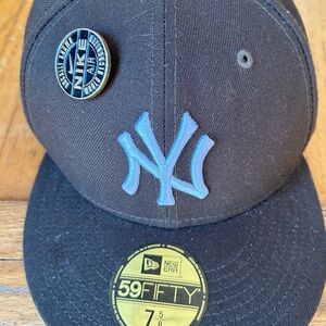 New Era Dark Brown Cap with Light Blue Logo